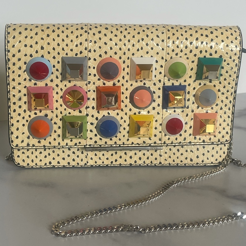 Fendi Spotted Embellished Shoulder Bag